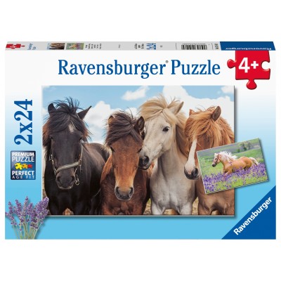 Ravensburger-05148 2 Puzzles - Pferde