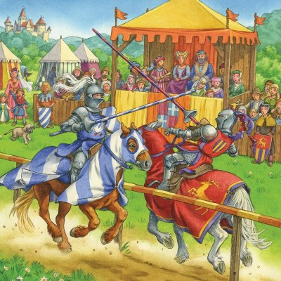 Ravensburger-05150 3 Puzzles - Mittelalter