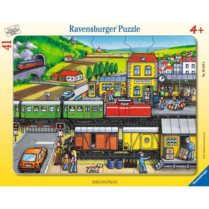 Ravensburger-05234 Rahmenpuzzle - Bahnfahrt