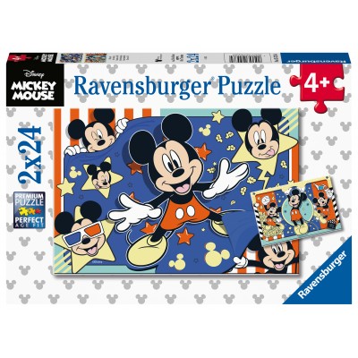 Ravensburger-05578 2 Puzzles - Disney Mickey Mouse