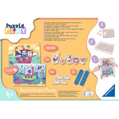 Ravensburger-05592 2 Puzzles - Puzzle & Play - Piraten