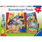  Ravensburger-05638 3 Puzzles - Tiere auf der Bühne
