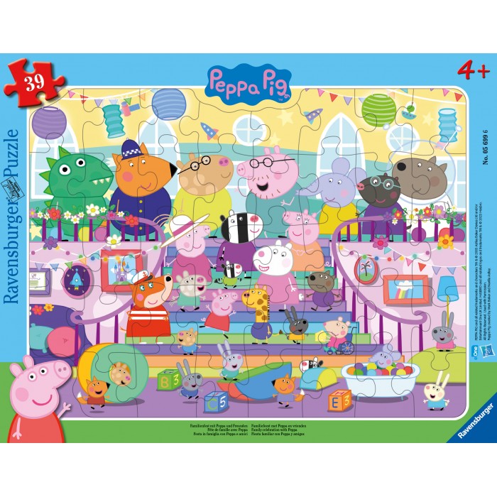 Puzzle  Ravensburger-05699 Familienfest mit Peppa und Freunden