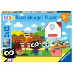  Ravensburger-05700 2 Puzzles - Bauernhof & Fischer Milo
