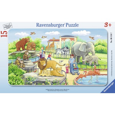 Ravensburger-06116 Rahmenpuzzle - Ausflug in den Zoo