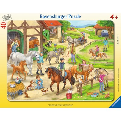Ravensburger-06164 Rahmenpuzzle - Auf dem Pferdehof