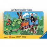  Ravensburger-06349 15 Teile Rahmenpuzzle - Der Maulwurf als Lokführer