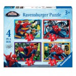  Ravensburger-07363 4 Puzzles - Spiderman