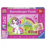  Ravensburger-07577 2 Puzzles - Filly: Prinzessin Scarlet und Freunde