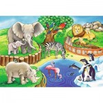  Ravensburger-07602 2 Puzzles - Tiere im Zoo