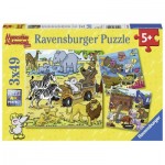 Ravensburger-08042 3 Puzzles - Abenteuer mit Mauseschlau und Bärenstark