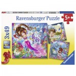  Ravensburger-08063 3 Puzzles - Meerjungfrauen