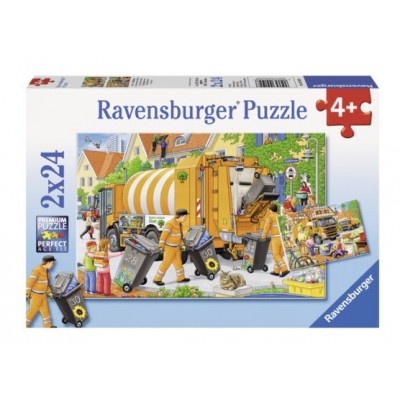 Puzzle Ravensburger-09192 Bei der Müllabfuhr