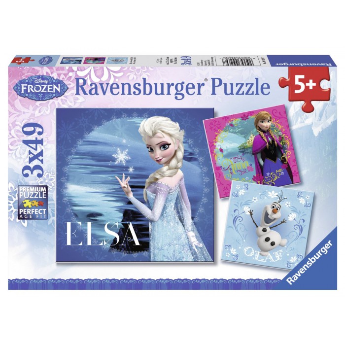 Puzzle  Ravensburger-09269 Elsa, Anna & Olaf 