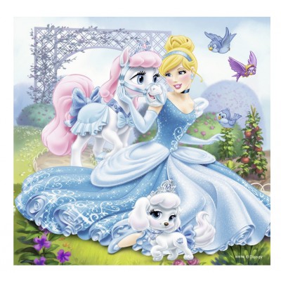Ravensburger-09346 3 Puzzles - Belle, Cinderella und Rapunzel