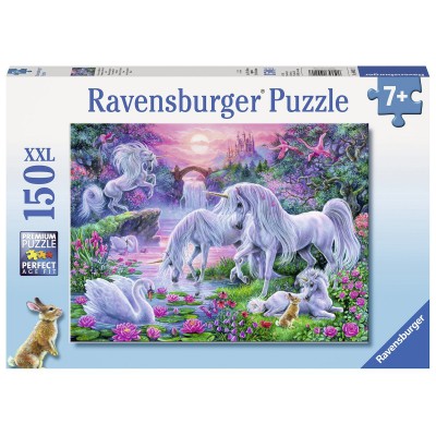 Puzzle Ravensburger-10021 XXL Teile - Einhörner im Abendrot