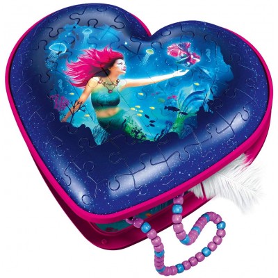 Ravensburger-11249 3D Puzzle - Heart Box - Mermaid