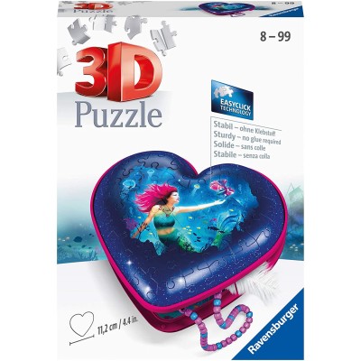 Ravensburger-11249 3D Puzzle - Heart Box - Mermaid