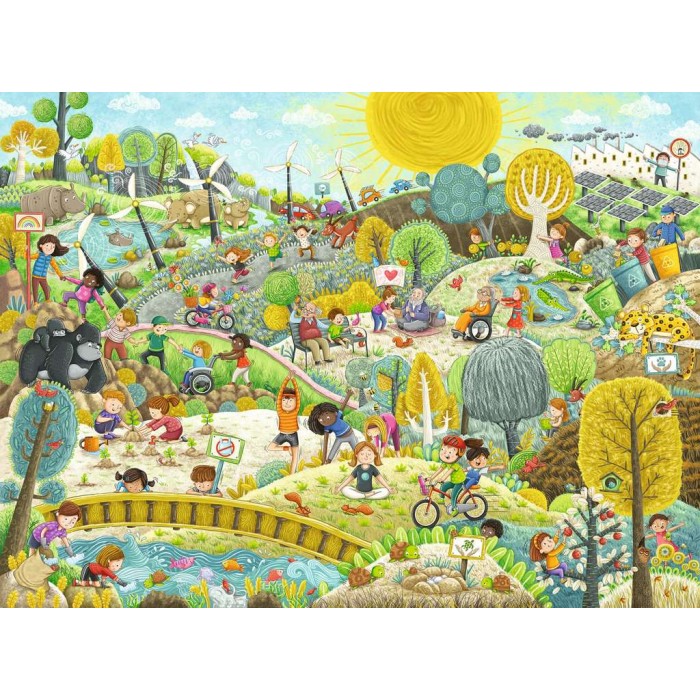 Puzzle Ravensburger-12000868 XXL Teile - Wir Schützen Unsere Erde!