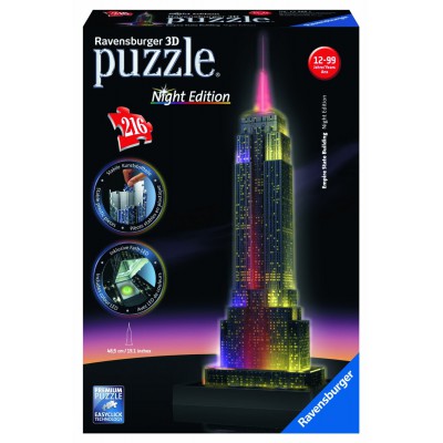 Puzzle Ravensburger-12566 Empire State Building bei Nacht 