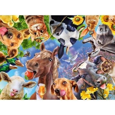 Puzzle Ravensburger-12902 XXL Teile - Funny Farm Animals