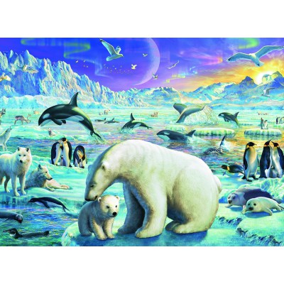 Puzzle Ravensburger-13203 XXL Teile - Treffen der Polartiere