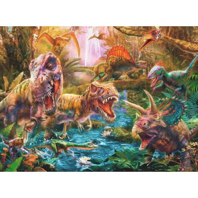 Puzzle Ravensburger-13348 XXL Teile - The Gathering of Dinosaurs
