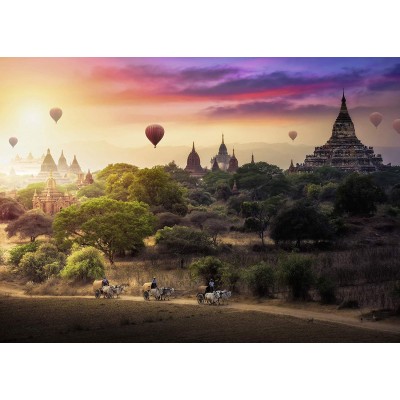 Puzzle Ravensburger-15153 Heißluftballons über Myanmar,