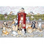 Puzzle  Ravensburger-16417 Crazy Cats at the Postbox