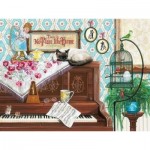 Puzzle  Ravensburger-16800 XXL Teile - Piano Cat