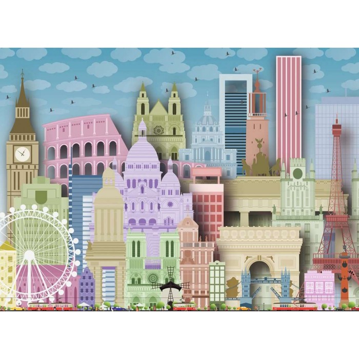 Puzzle   XXL Teile - Colored Europe