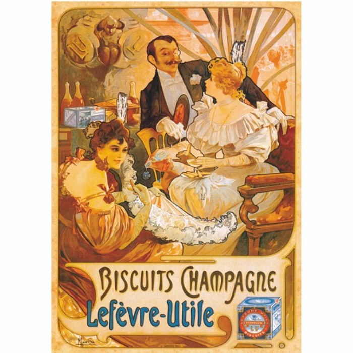 Puzzle Dtoys-69603 Vintage Posters: Biscuits Champagne Lefevre-Utile