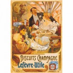 Puzzle  Dtoys-69603 Vintage Posters: Biscuits Champagne Lefevre-Utile