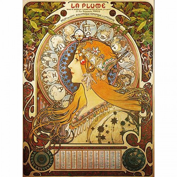 Puzzle  Dtoys-70111 Alphonse Mucha: Sternzeichen