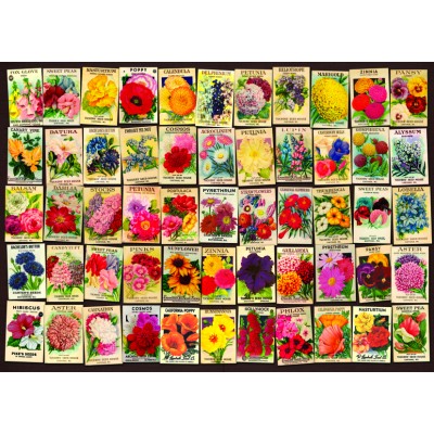 Puzzle Dtoys-74492 Vintage Collage - Blumen