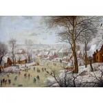Puzzle  Dtoys-76656 Brueghel the Younger - Winterlandscape with a Bird Traps