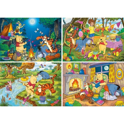 Clementoni-07618 4 Puzzles - Winnie The Pooh (2x20, 2x60 Teile)