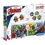  Clementoni-20209 Superkit 4 in 1 - The Avengers (2 Puzzles + Memory + Domino)