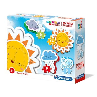 Clementoni-20817 My First Puzzle - The Weather (4 Puzzles)