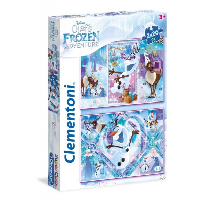 Clementoni-24752 2 Puzzles - Frozen