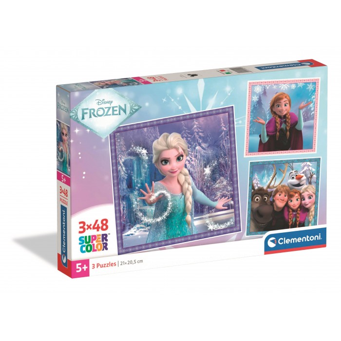  Clementoni-25021 3 Puzzles - La Reine Des Neiges
