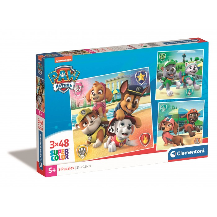 Clementoni-25301 3 Puzzles - Paw Patrol