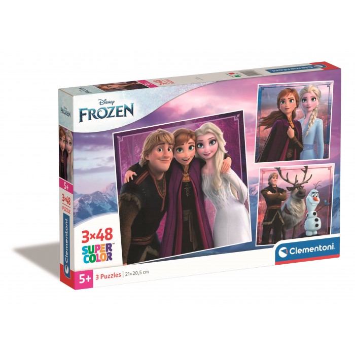 Clementoni-25306 3 Puzzles - Frozen - Die Eiskönigin