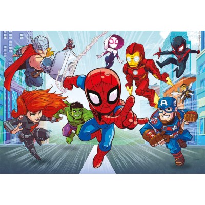 Puzzle Clementoni-26098 Marvel Superhero Supercolor (Double Face)