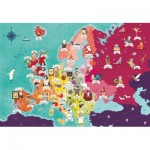 Puzzle  Clementoni-29061 Exploring Maps : Europe - Monuments + People