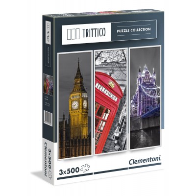 Clementoni-39306 3 Puzzles - London