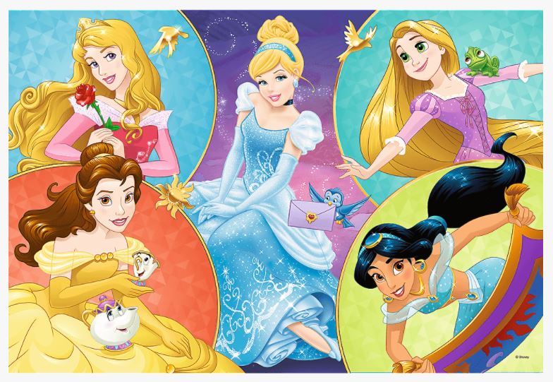 100 Teile Disney Prinzessin Märchen 34165 Puzzle Pappe Trefl 2-in-1 70 