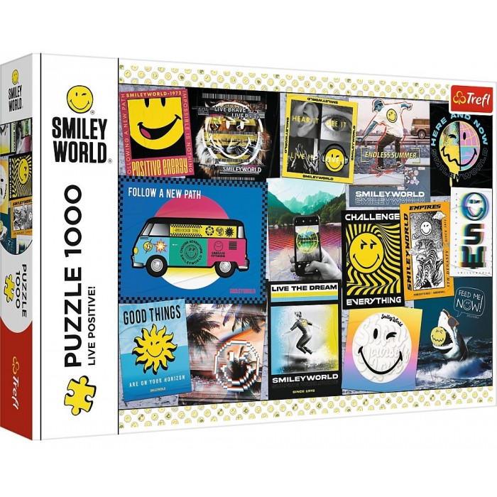 Puzzle  Trefl-10729 Smiley World - Live Positive!