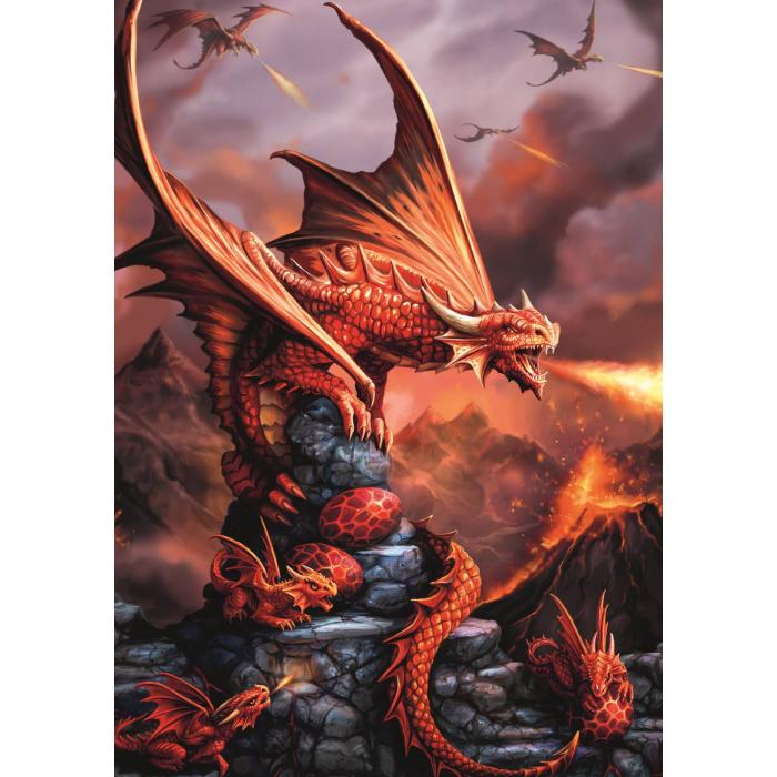 Puzzle  Trefl-10900 Fantasy Collection: Feuerdrache