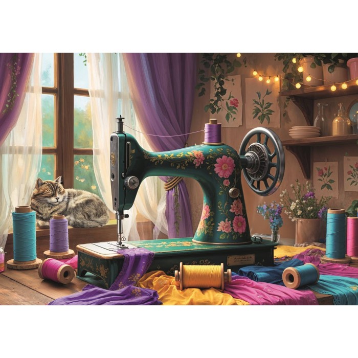 Puzzle  Trefl-10952 Meine Nähwerkstatt